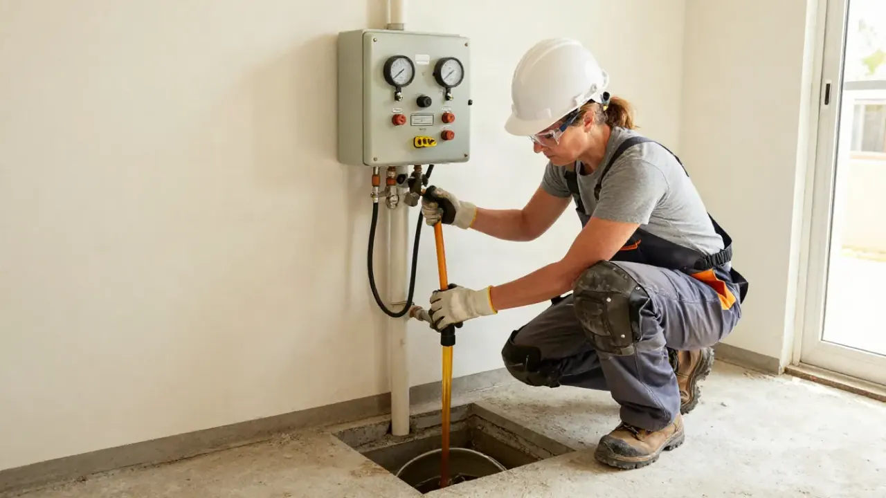 Epoxy Pipe Lining (Trenchless) in Avondale, Arizona: licensed plumber is monitoring a control panel with gauges and tubes